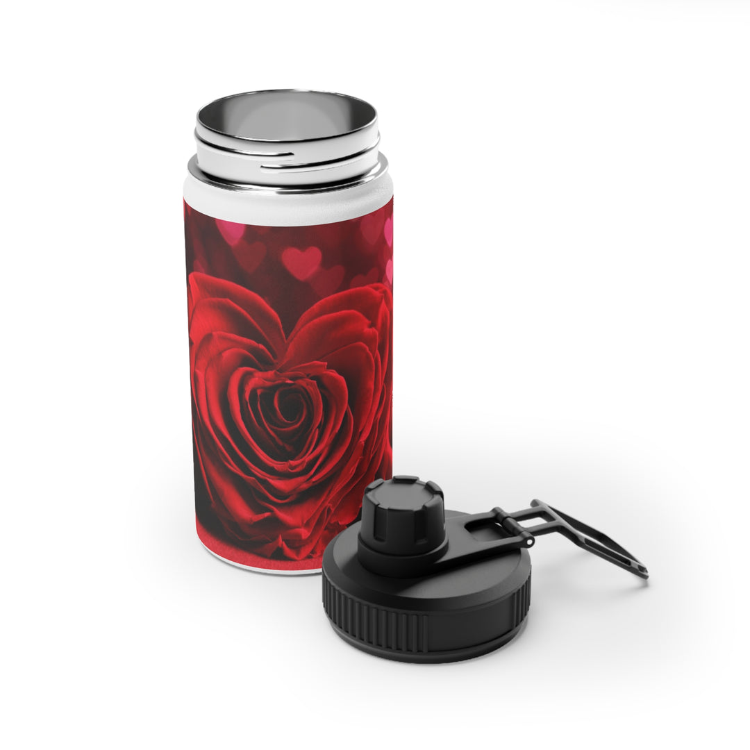 Roses Stainless Steel Water Bottle, Sports Lid