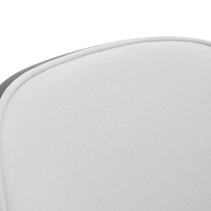 LeisureMod Tule 9-Piece Dining Set in Steel Frame with 8 Upholstered Seat Dining Chairs and 83" Oval Dining Table with MDF Tabletop Black/Platinum Blue Chair Seat.