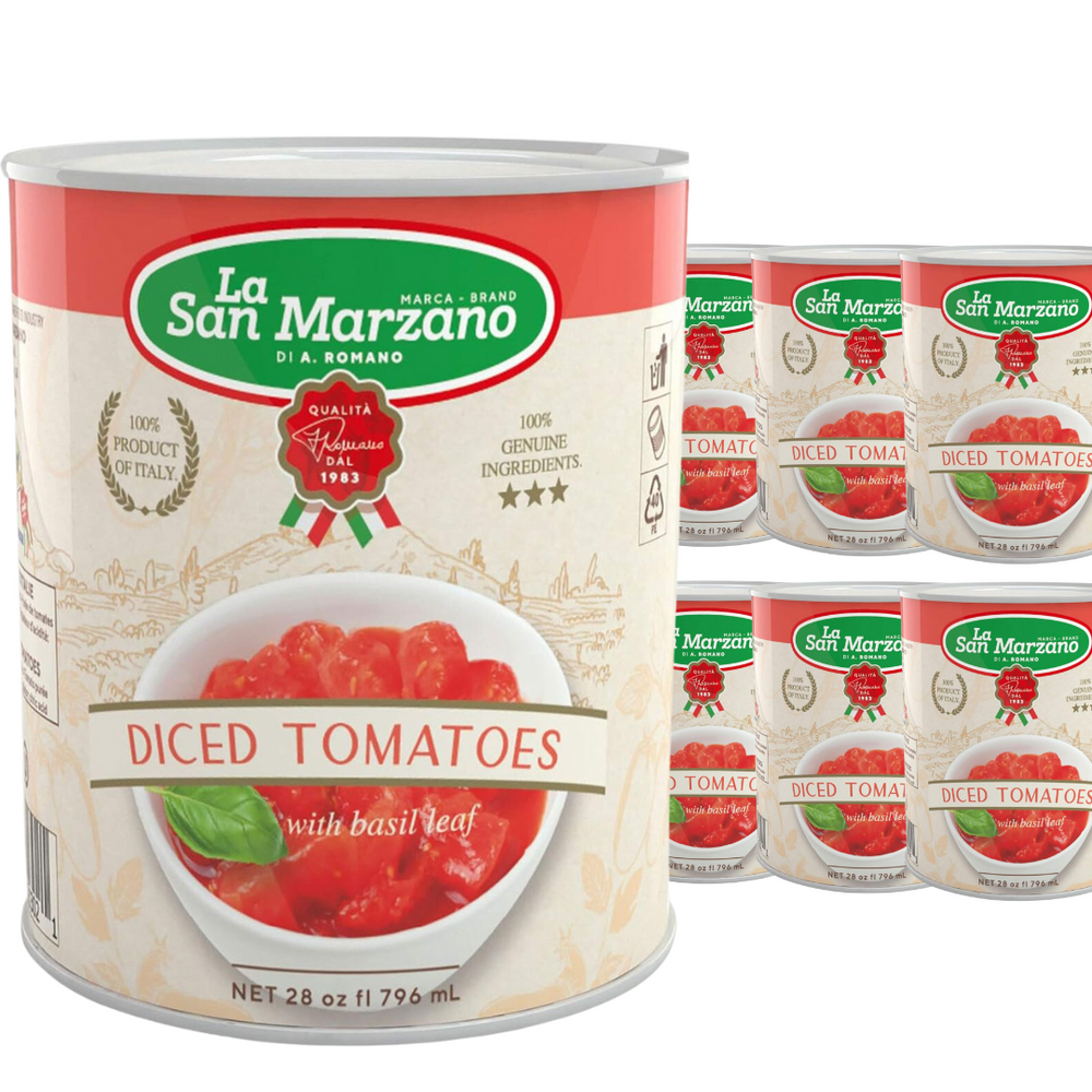 La San Marzano, Italian Diced Chopped Crushed Tomatoes 6 x Can 28 oz.