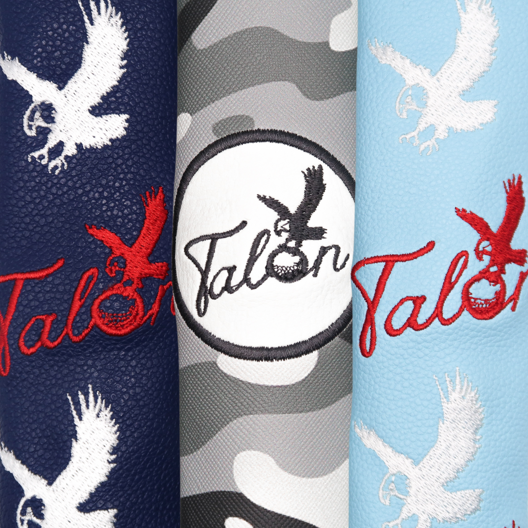 Alignment Stick Headcover Trio Closeup.