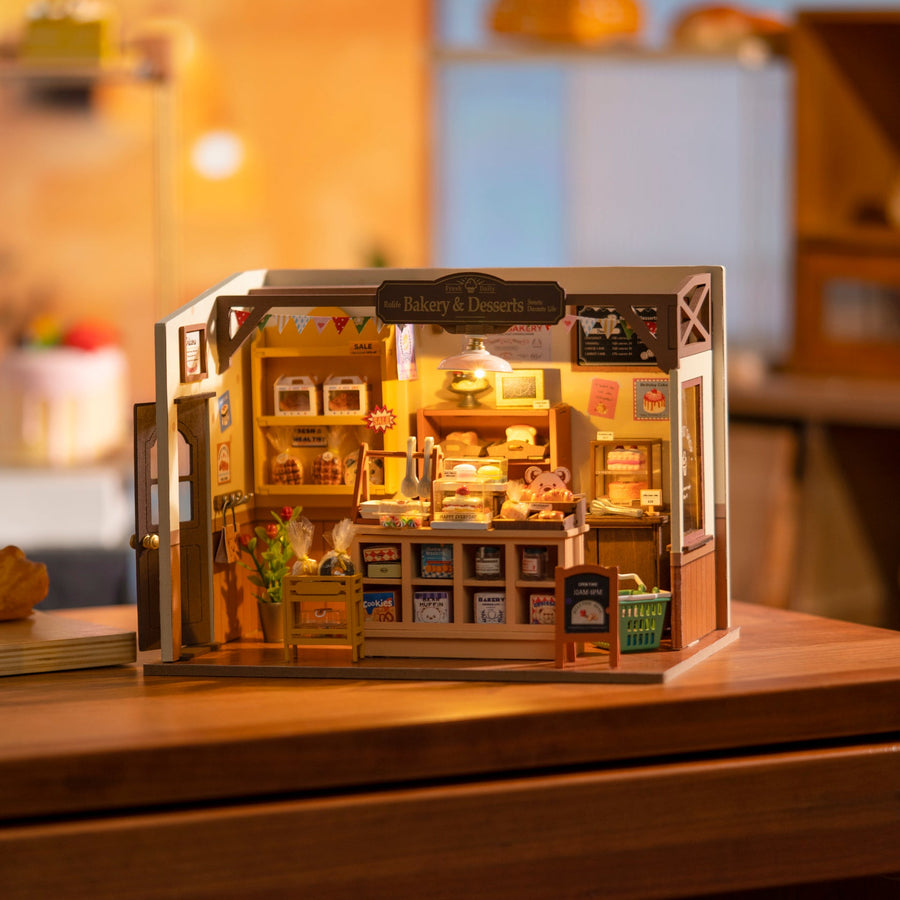 Becka's Baking Miniature Dollhouse 3D Wooden Craft Kit