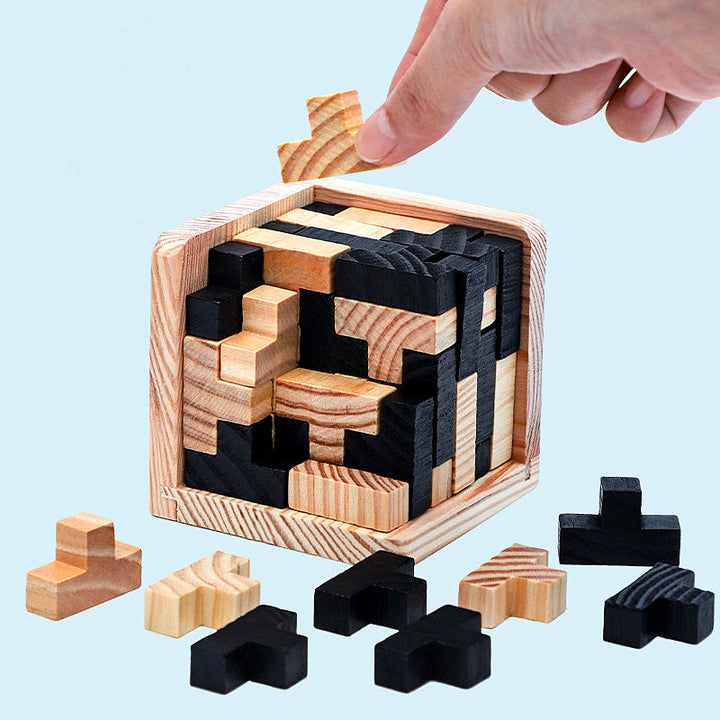 Wooden Lock Puzzle Brain Teaser Luban Lock Educational Toy