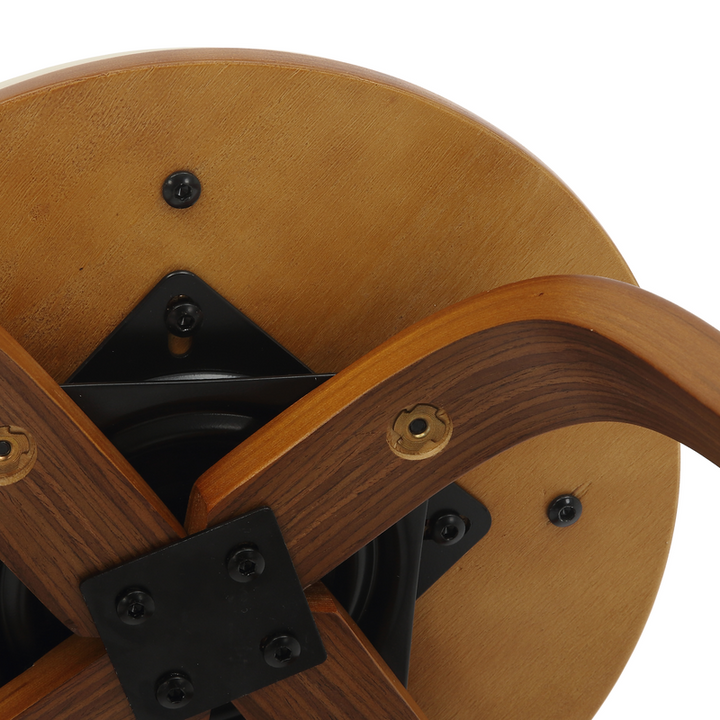 LeisureMod Wooden Counter Stool Pelya Collection Modern Style Walnut Color in Cream Bottom.