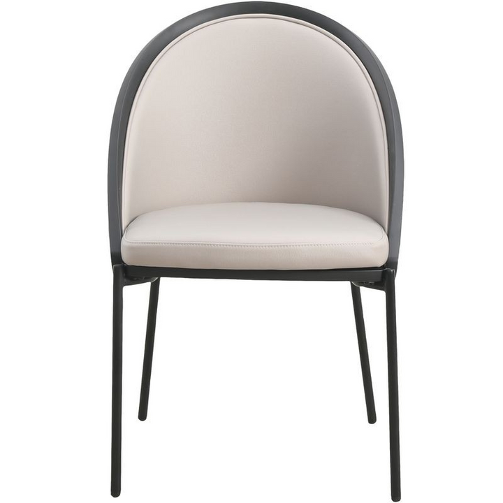 LeisureMod Urbane Collection Modern Dining Chair in Taupe Front View.