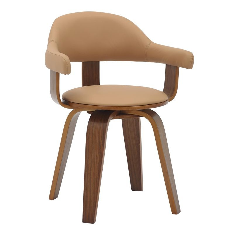 Modern Wooden Dining Chair with Walnut Color Frame in Brown in the Brivo Collection