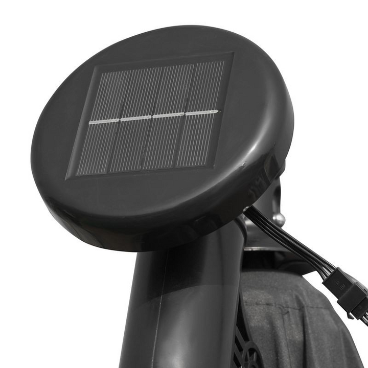 LeisureMod Willry Modern Outdoor 10 Ft Offset Cantilever Hanging Patio Umbrella with Solar Powered LED Gray Solar Device.