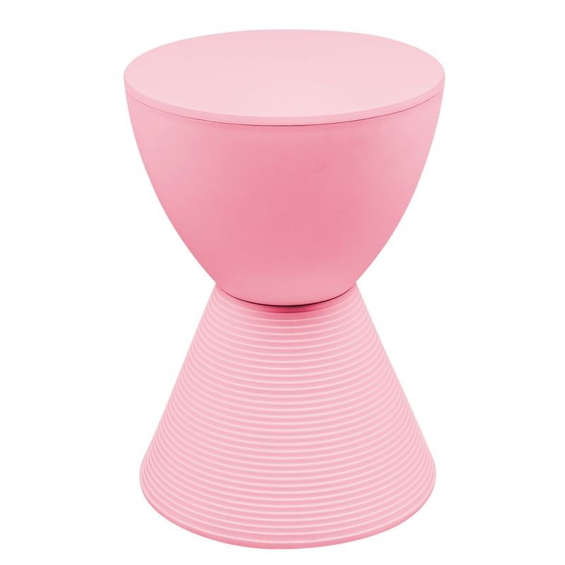 LeisureMod Modern Round Boyd Side Table Pink