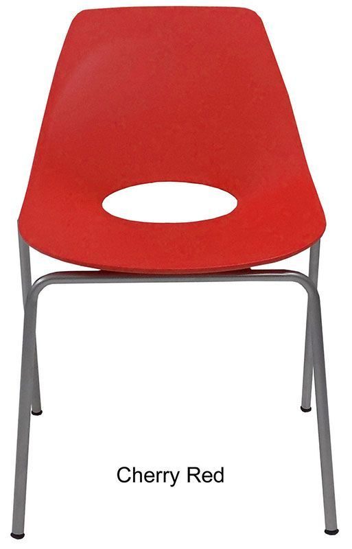 300 lb. Capacity Scoop Stacking Chair (Multiples of 4 Only) Cherry Red