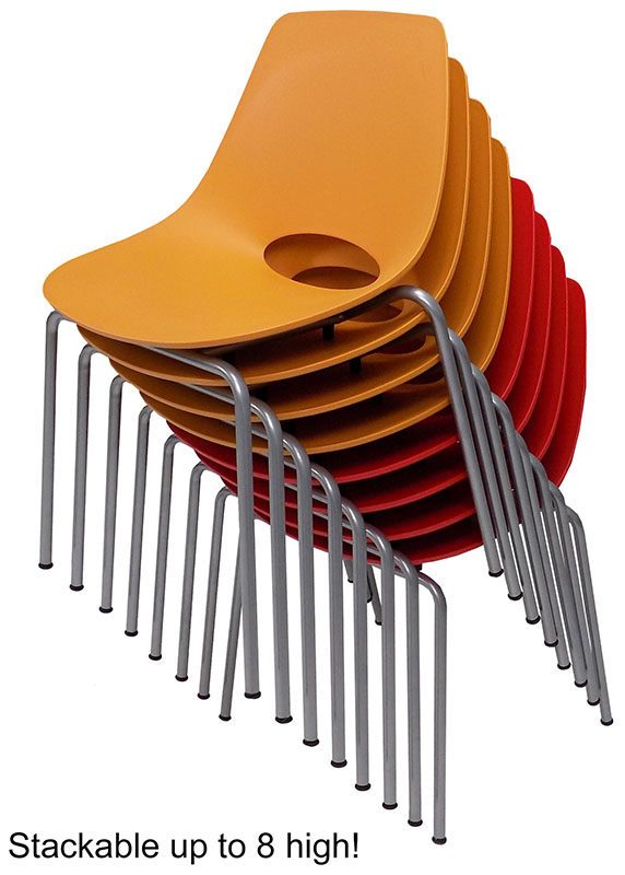 300 lb. Capacity Scoop Stacking Chair (Multiples of 4 Only) Stacked