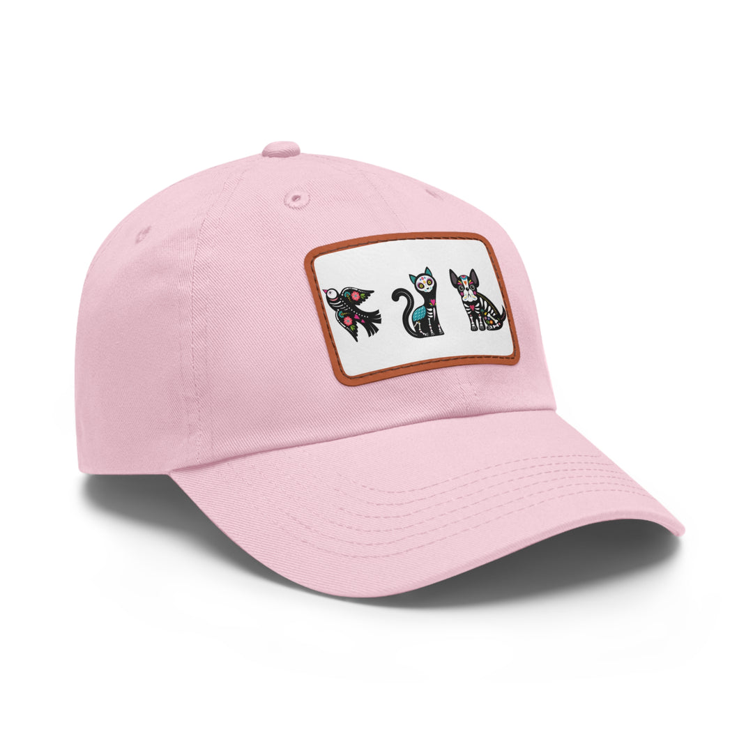 Bird Cat Dog Dad Hat with Leather Patch (Rectangle)