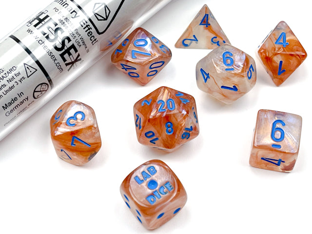 Borealis® Polyhedral Rose Gold/light blue Luminary™ 7-Die Set