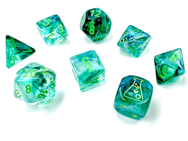 Borealis® Polyhedral Kelp/light green Luminary™ 7-Die Set (with bonus die)