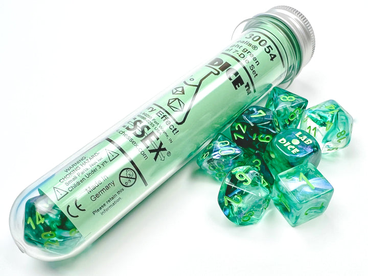 Borealis® Polyhedral Kelp/light green Luminary™ 7-Die Set (with bonus die)