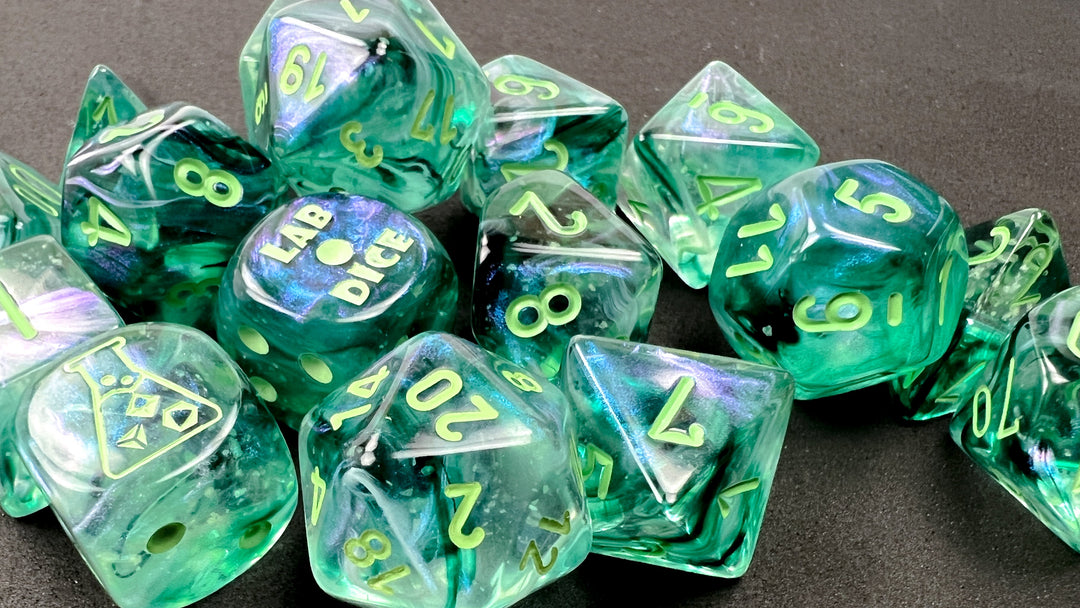 Borealis® Polyhedral Kelp/light green Luminary™ 7-Die Set (with bonus die)