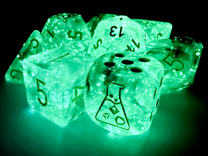 Borealis® Polyhedral Kelp/light green Luminary™ 7-Die Set (with bonus die)