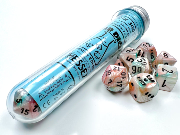 Lustrous® Polyhedral Sea Shell/black Luminary™ 7-Die Set (with bonus die)