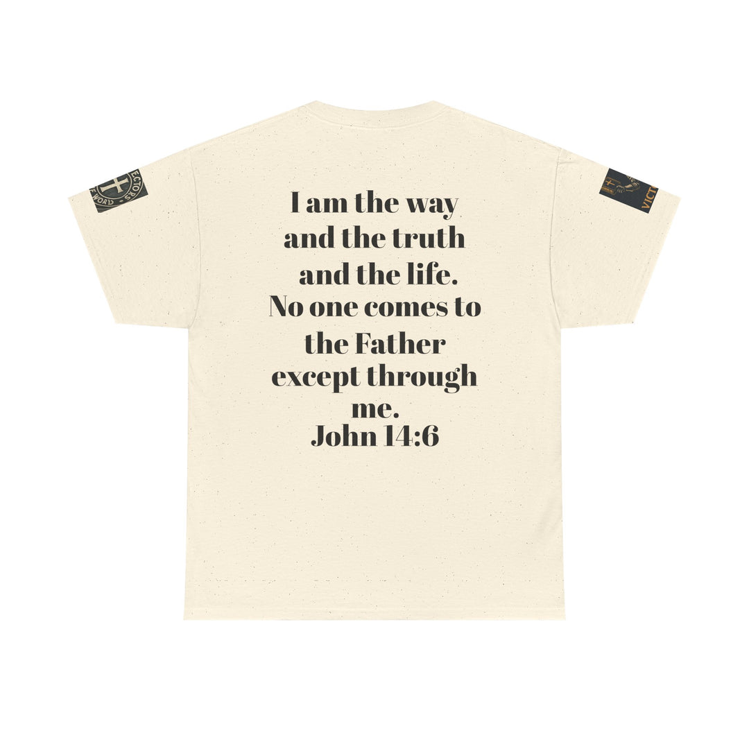 Protectors of the Word Premium Christian T-Shirt — 'Victory' Knight Design with John 14:6 Scripture