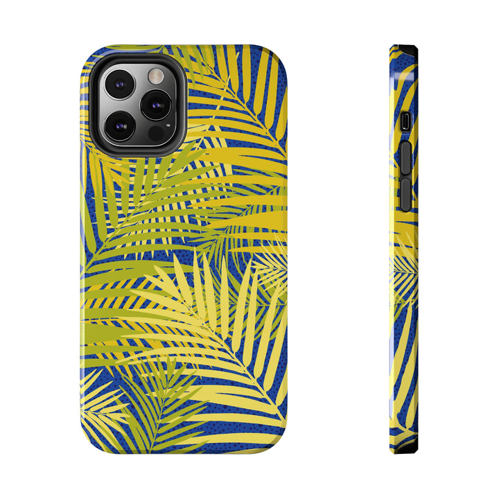 iPhone Palms on Blue Tough Phone Case