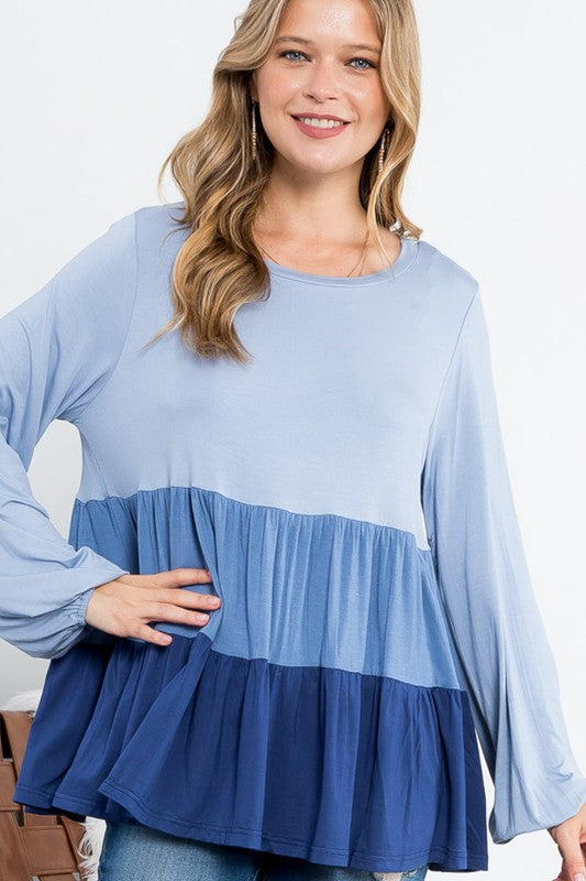 Plus Color Block Tiered Swing Top