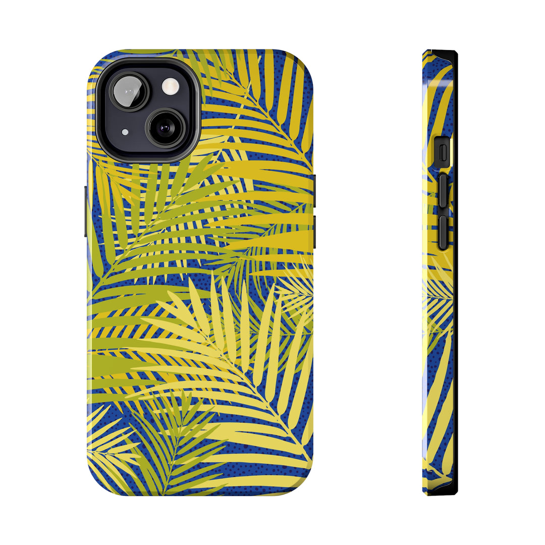 iPhone Palms on Blue Tough Phone Case