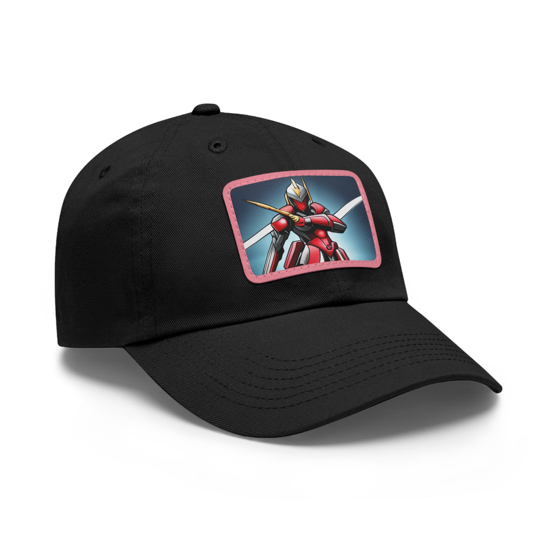 Robot Warrior Dad Hat with Leather Patch (Rectangle)