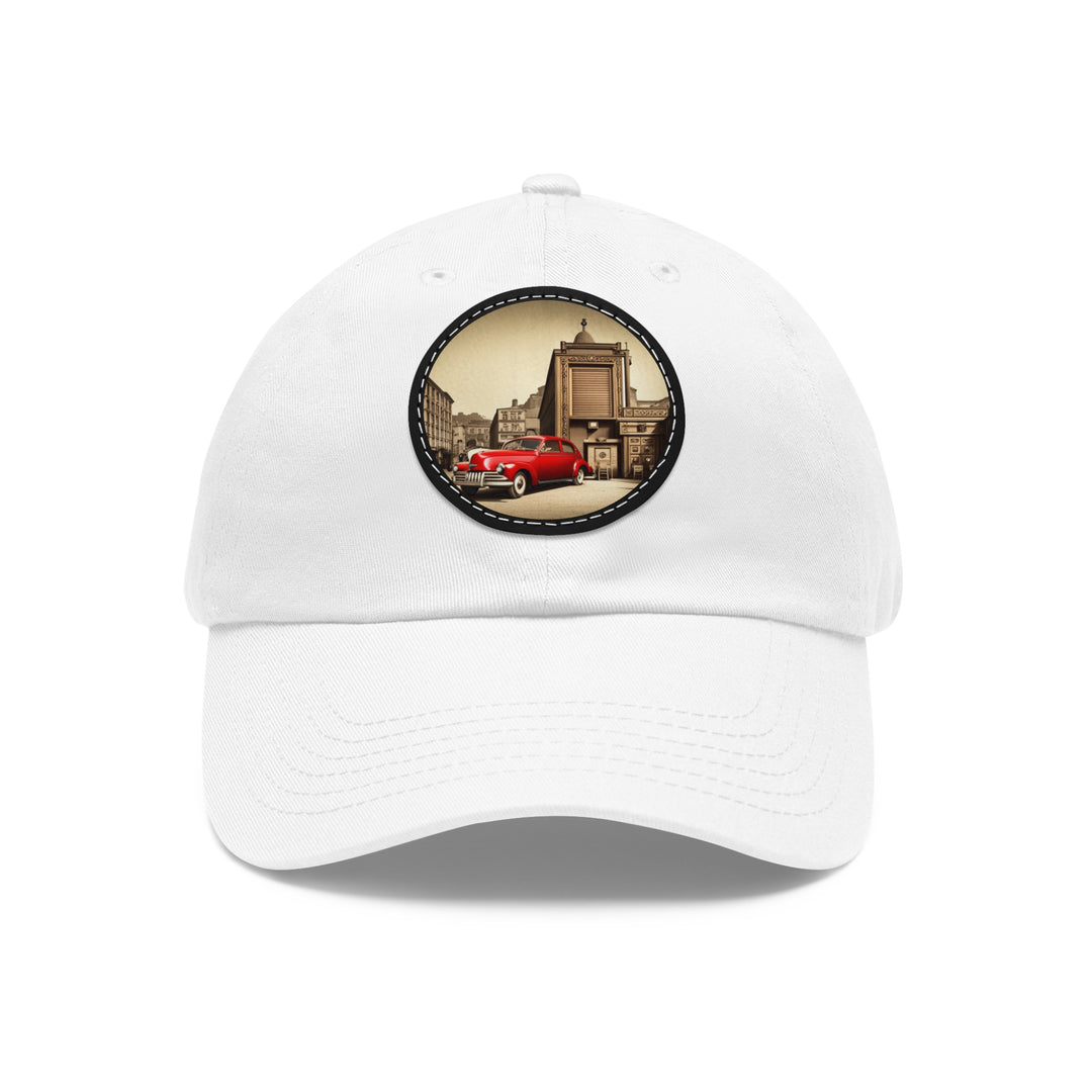 Dad Hat with Leather Patch (Round)