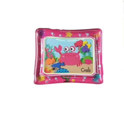 Inflatable children's pool with cartoon crab design on a white background.