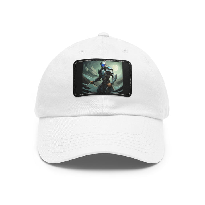 Futuristic Robot Dad Hat with Leather Patch (Rectangle)