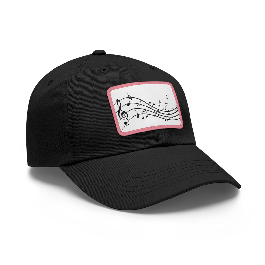 Music Clef Dad Hat with Leather Patch (Rectangle)