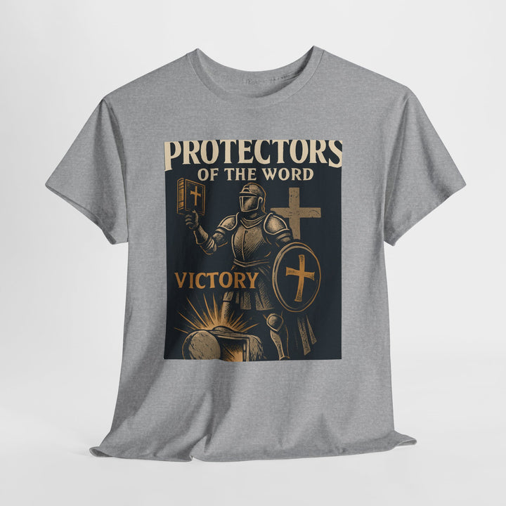 Protectors of the Word Christian T-Shirt No Sleeve Design — 'Victory' Knight Design with John 14:6 Scripture