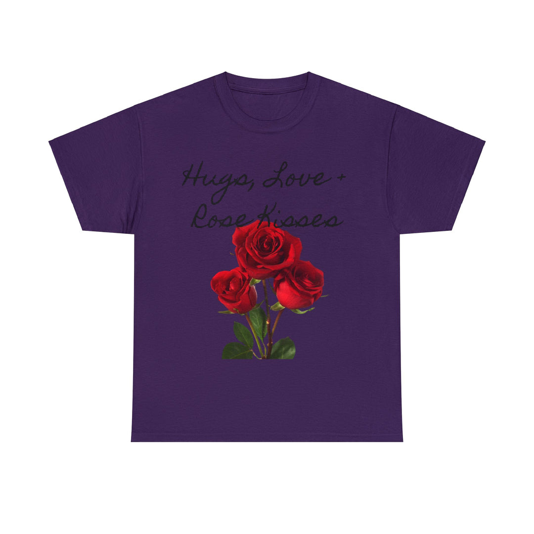 Hugs, Love + Rose Kisses Unisex Heavy Cotton Tee