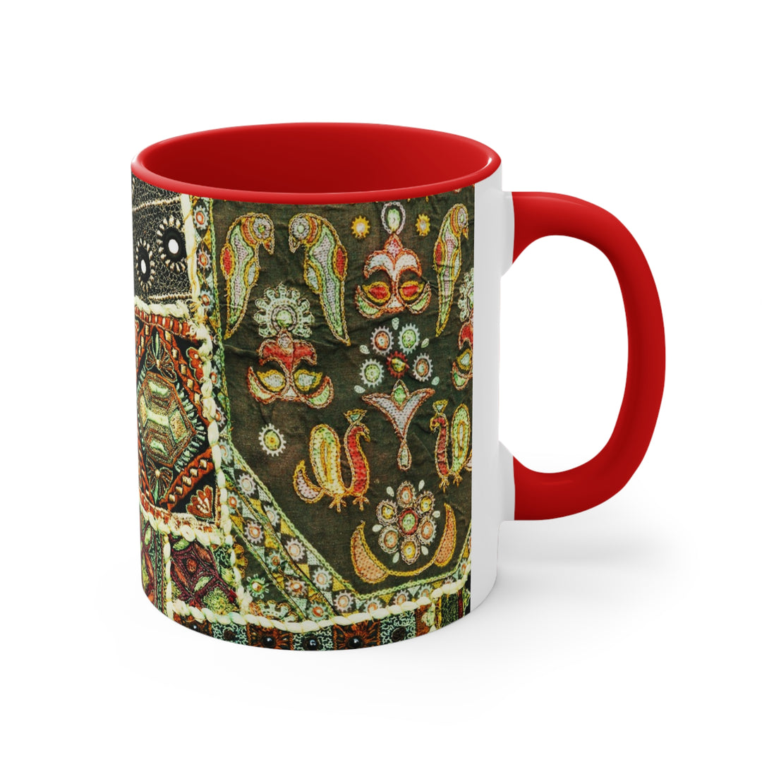 Indian Patchwork Accent Coffee Mug, 11oz