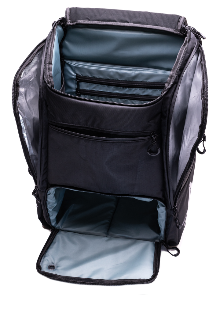 MW-PRO Bag Travel Bag Black and Silver Opened.