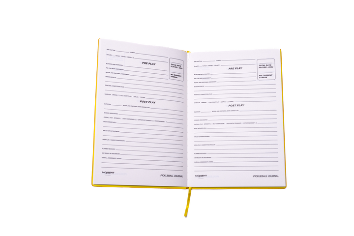 Moment Pickleball Practice and Play Mindfulness Journal Page Photo.