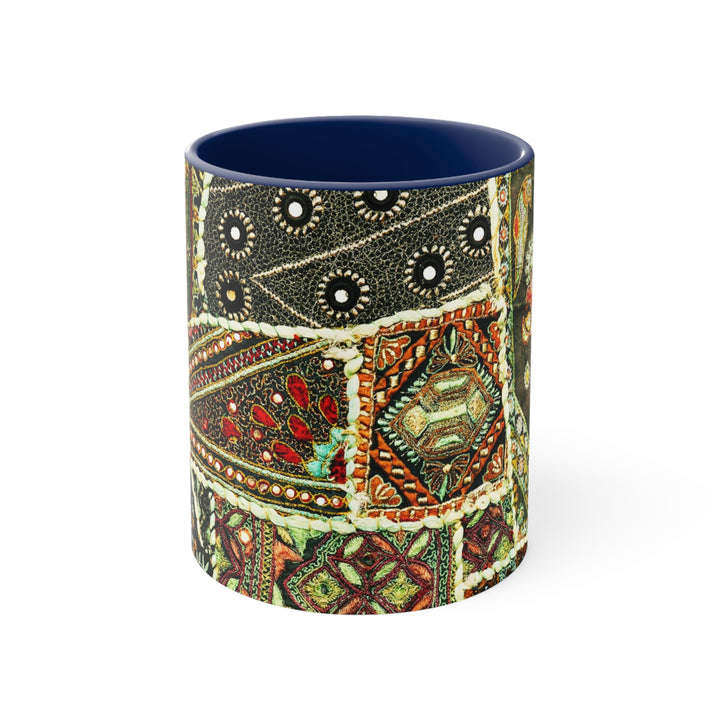 Indian Patchwork Accent Coffee Mug, 11oz