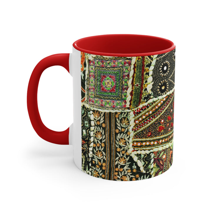 Indian Patchwork Accent Coffee Mug, 11oz