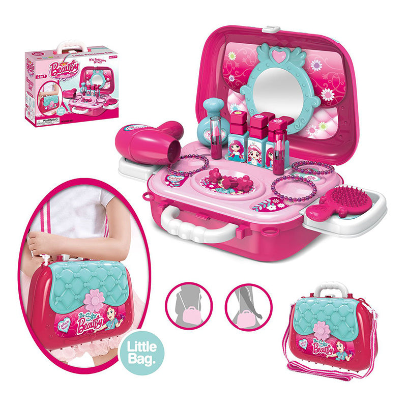 Children's Portable Makeup Suitcase – Pretend Play Cosmetic Set for Kids