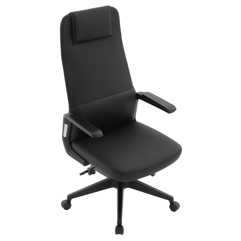 LeisureMod Nexa Collection Modern Office Chair in Black Top View.