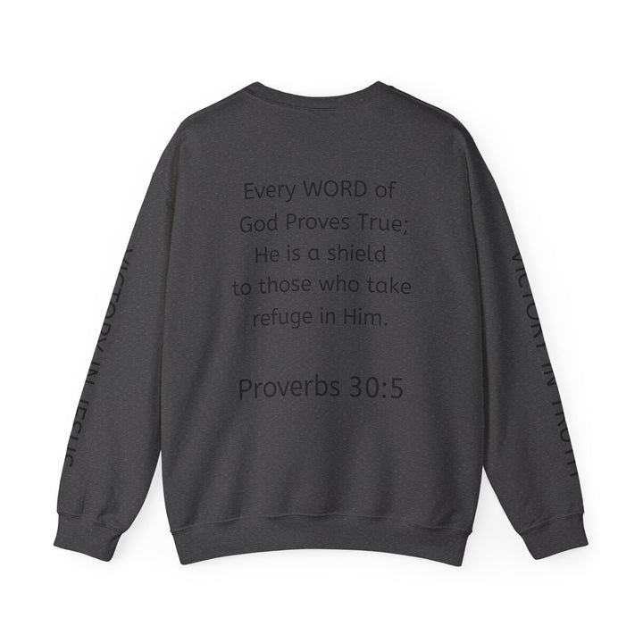 Knight Shield Crewneck Sweatshirt — "Protectors of the Word Victory"