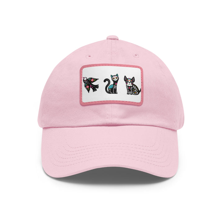 Bird Cat Dog Dad Hat with Leather Patch (Rectangle)