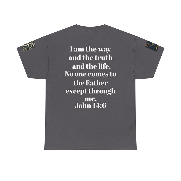 Protectors of the Word Premium Christian T-Shirt — 'Victory' Knight Design with John 14:6 Scripture