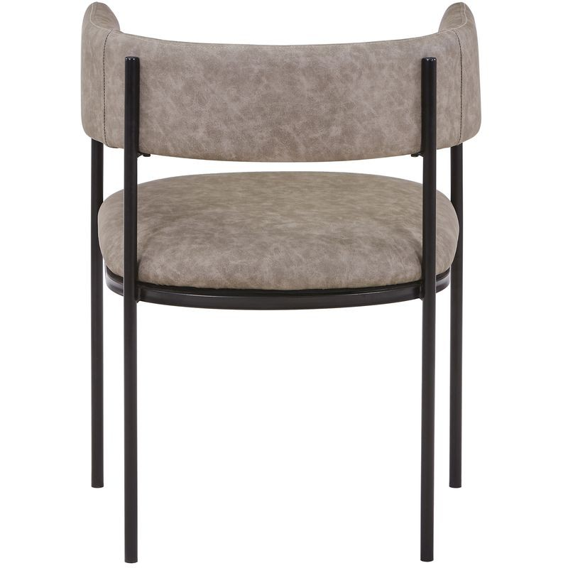 LeisureMod Cyril Collection Modern Chair in Aged Grey Back View.