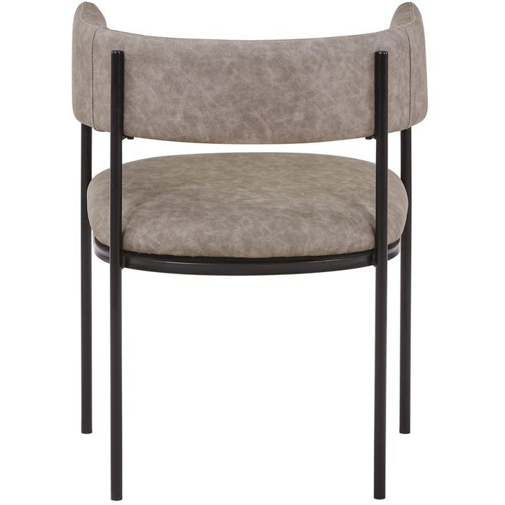 LeisureMod Cyril Collection Modern Chair in Aged Grey Back View.