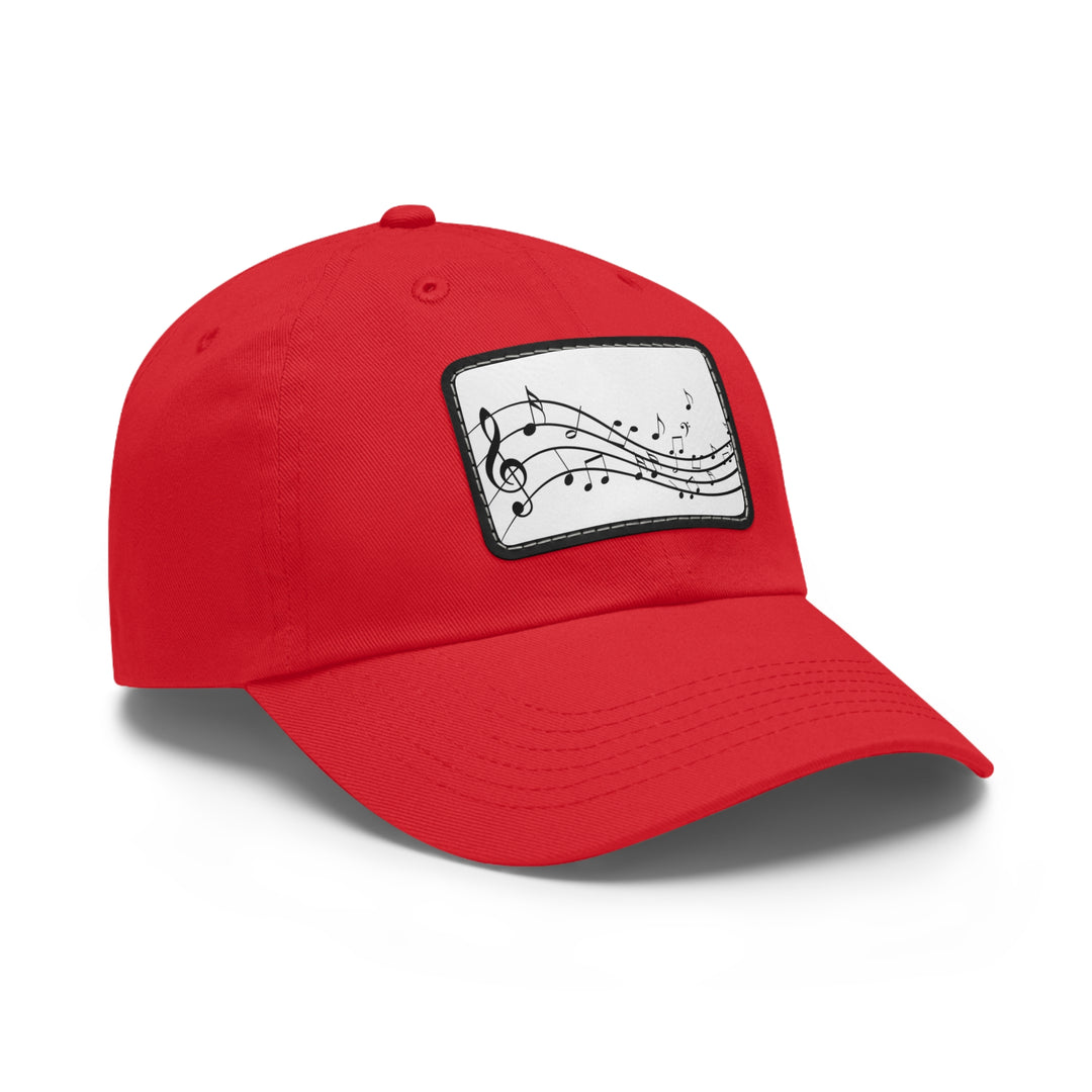 Music Clef Dad Hat with Leather Patch (Rectangle)