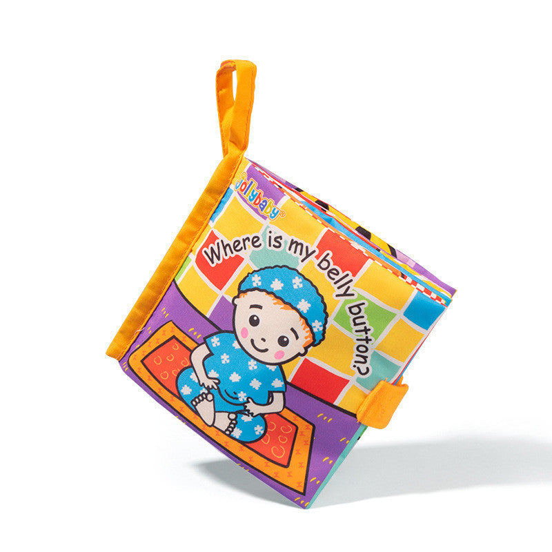 Colorful children's book with a cartoon character on a white background.