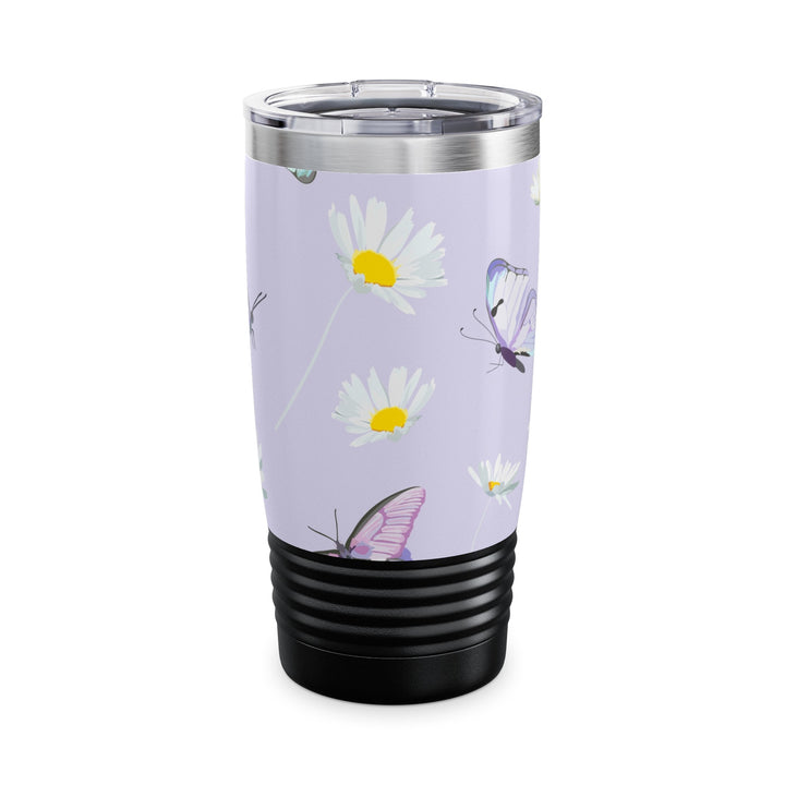 Daisy Flowers and Butterflies Ringneck Tumbler, 20oz