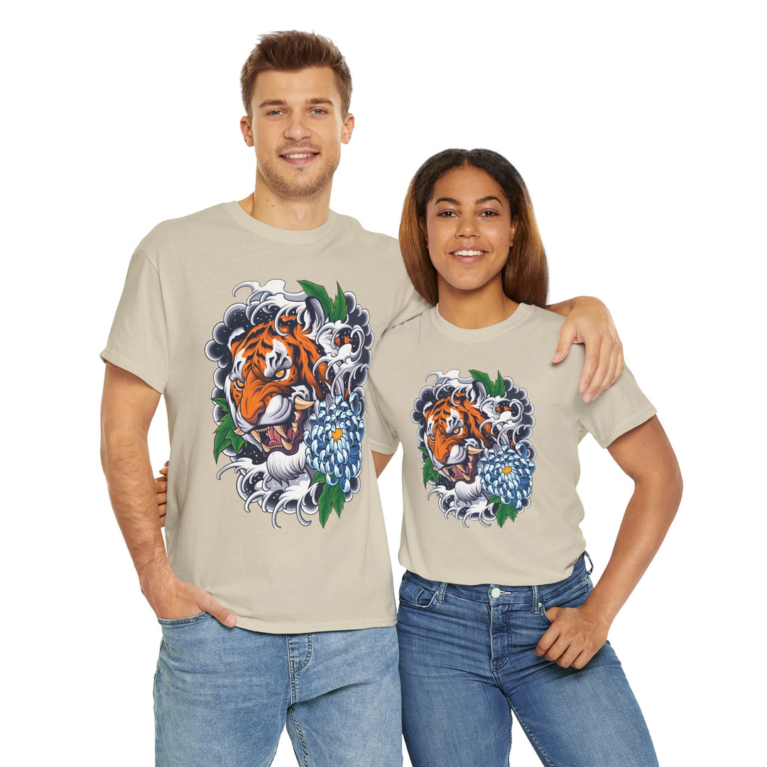 Japanese Style Tiger Unisex Heavy Cotton Tee