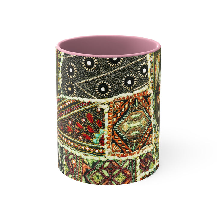 Indian Patchwork Accent Coffee Mug, 11oz