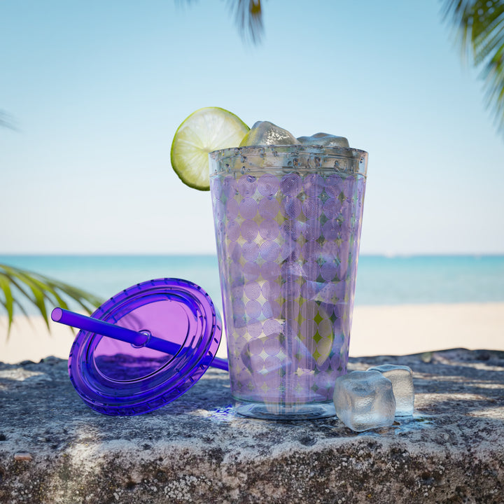 Purple Cyclone Sunsplash Tumbler with Straw, 16oz