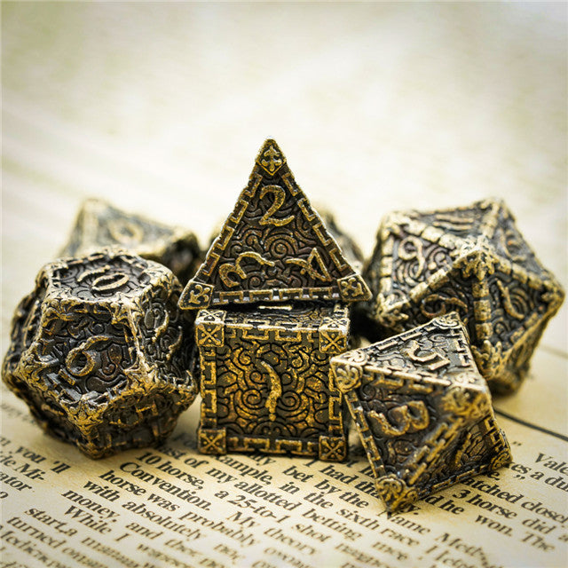 Gold Barrel Metal Dice（Dagger of Venom）7-Dice Udixi RPG